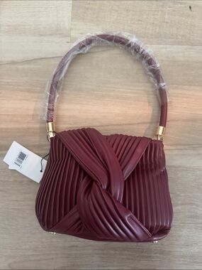Jason Wu - Womens Knot-Front Pleated Top-Handle Bag - Burgundy